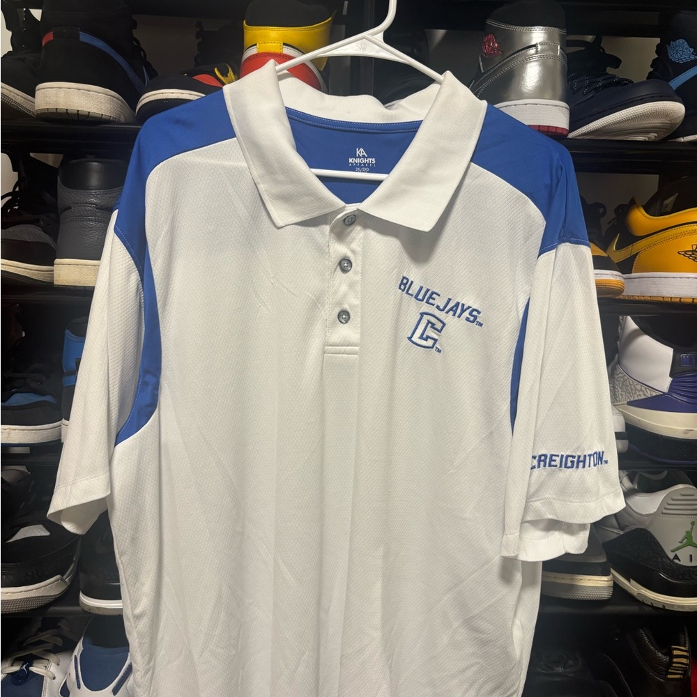 Knights Apparel Creighton Blue Jays Polo - White and Blue Size XXL